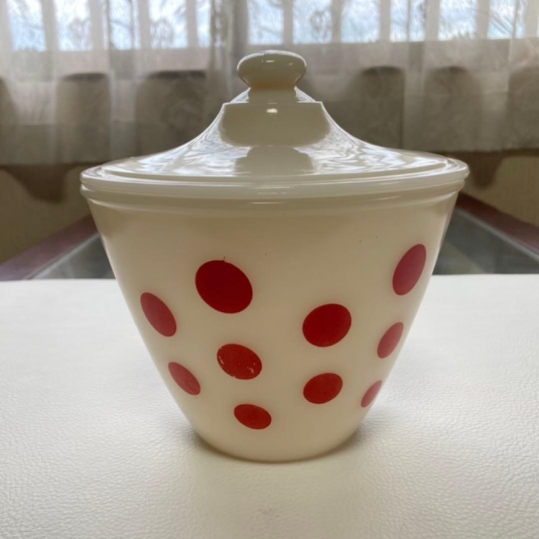 ファイヤーキング ポルカドット グリースジャー ポット 小物入れ 水玉 レトロ