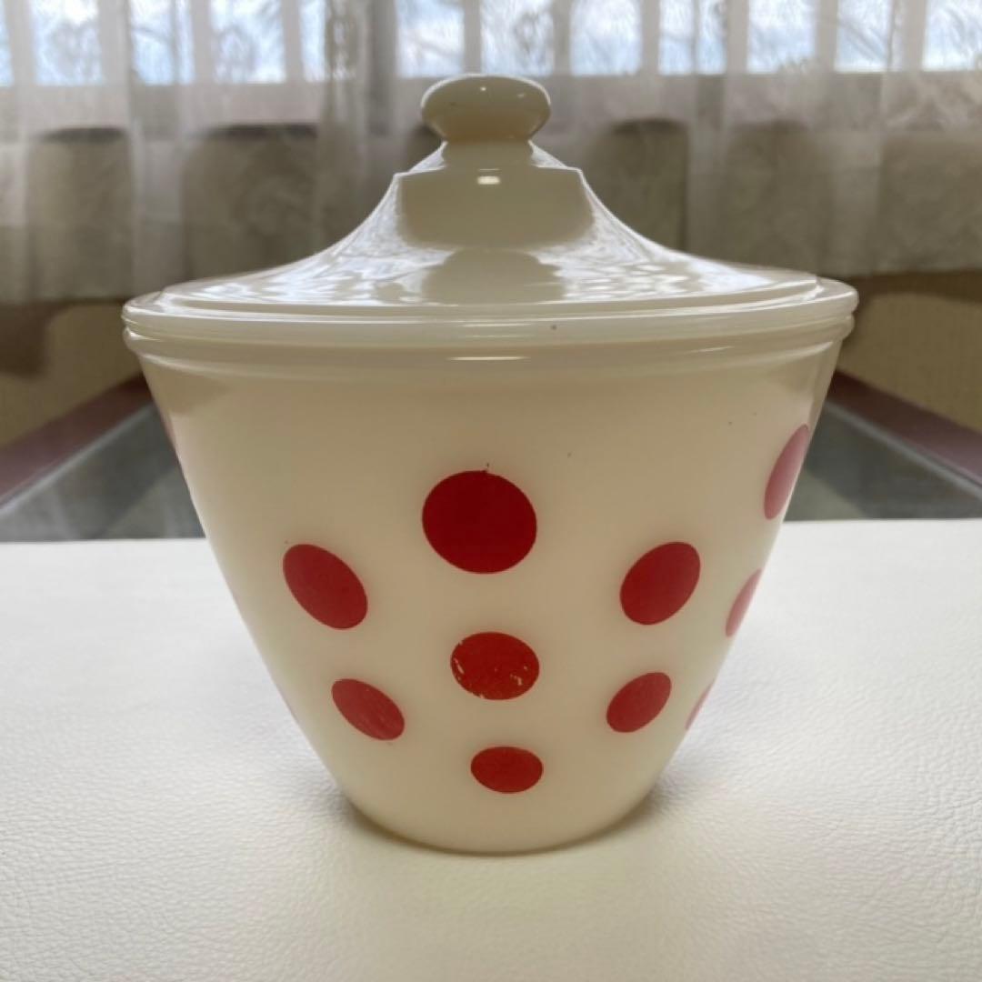 ファイヤーキング ポルカドット グリースジャー ポット 小物入れ 水玉 レトロ