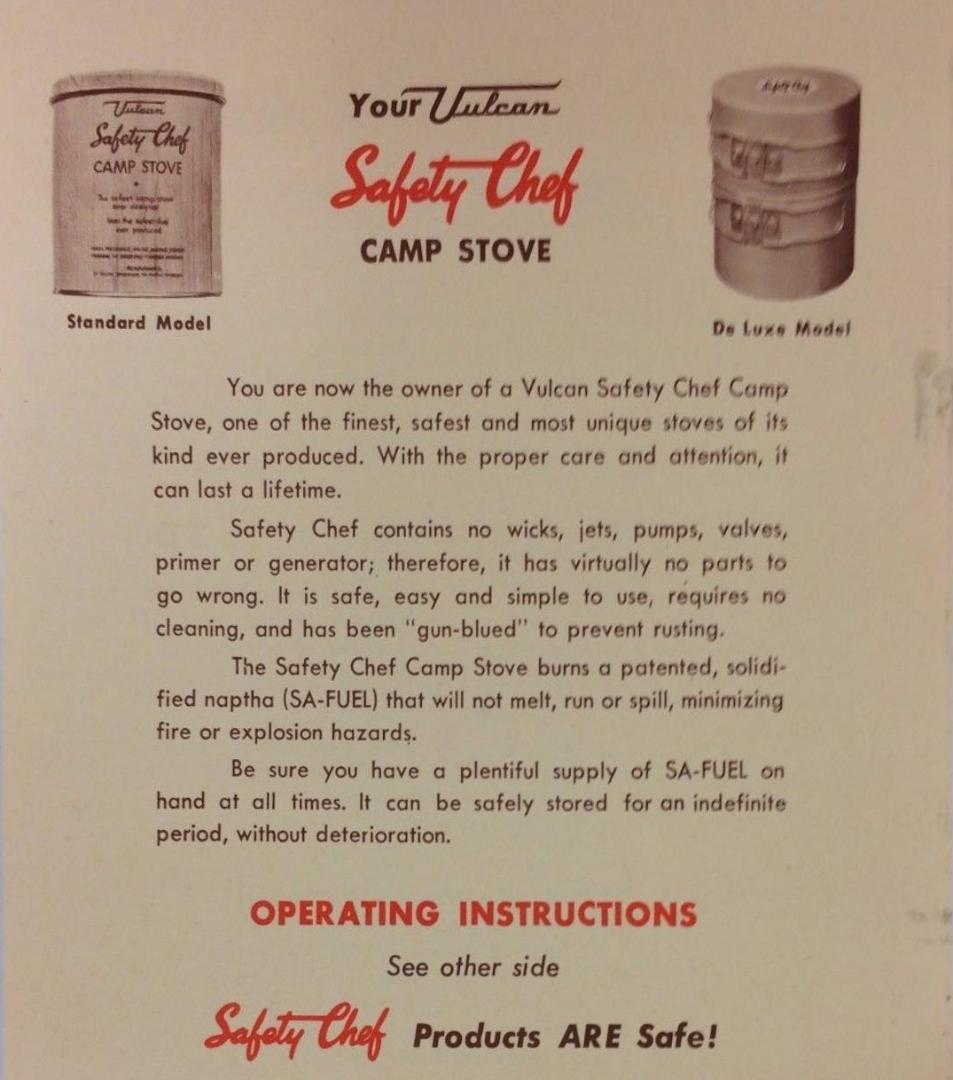 Vulcan Safety Chef Camp Stove アウトドア ストーブ