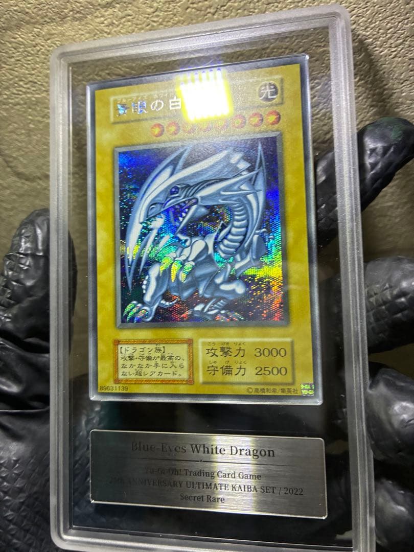 遊戯王　青眼の白龍　シークレット　色紙　鑑定品