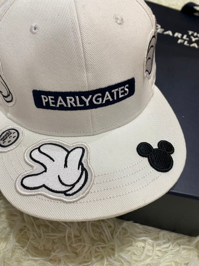 パーリーゲイツ ×Disney キャップ ミッキーワッペン ホワイト系 FR