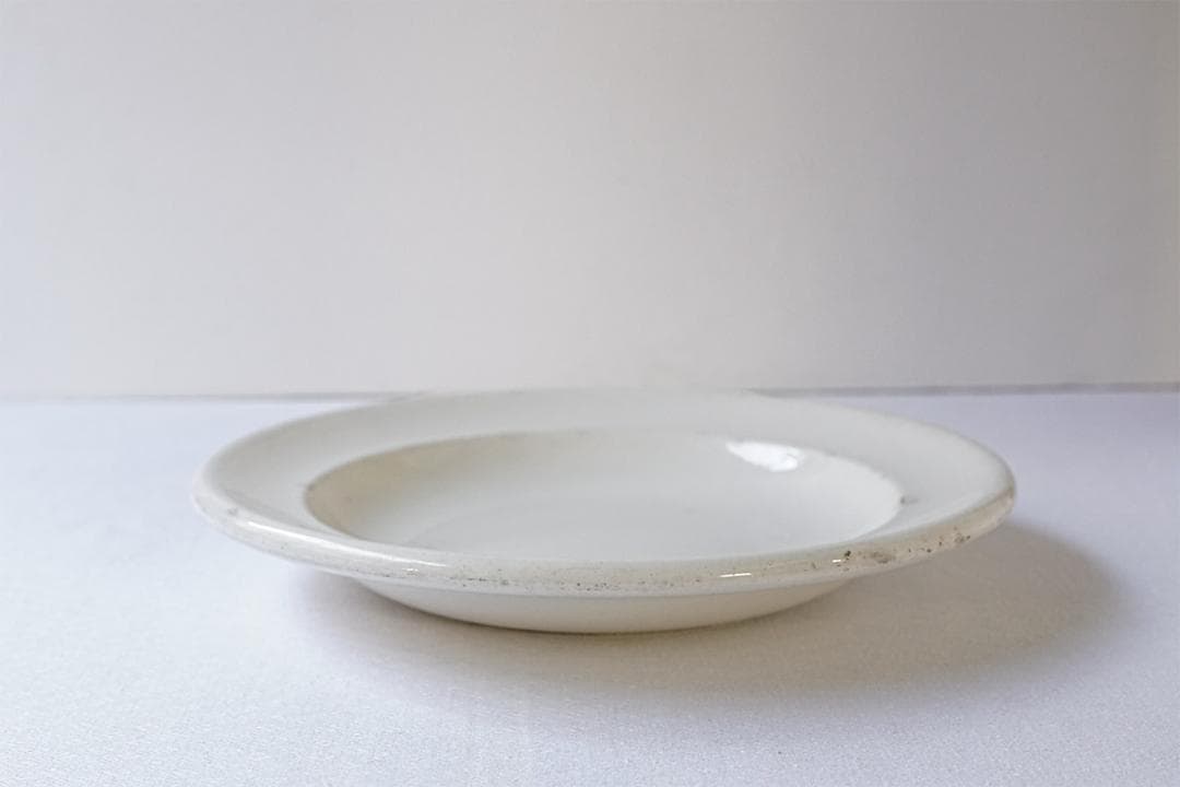 フランスアンティーク　19世紀　テールドフェール　皿　地厚　23.7cm