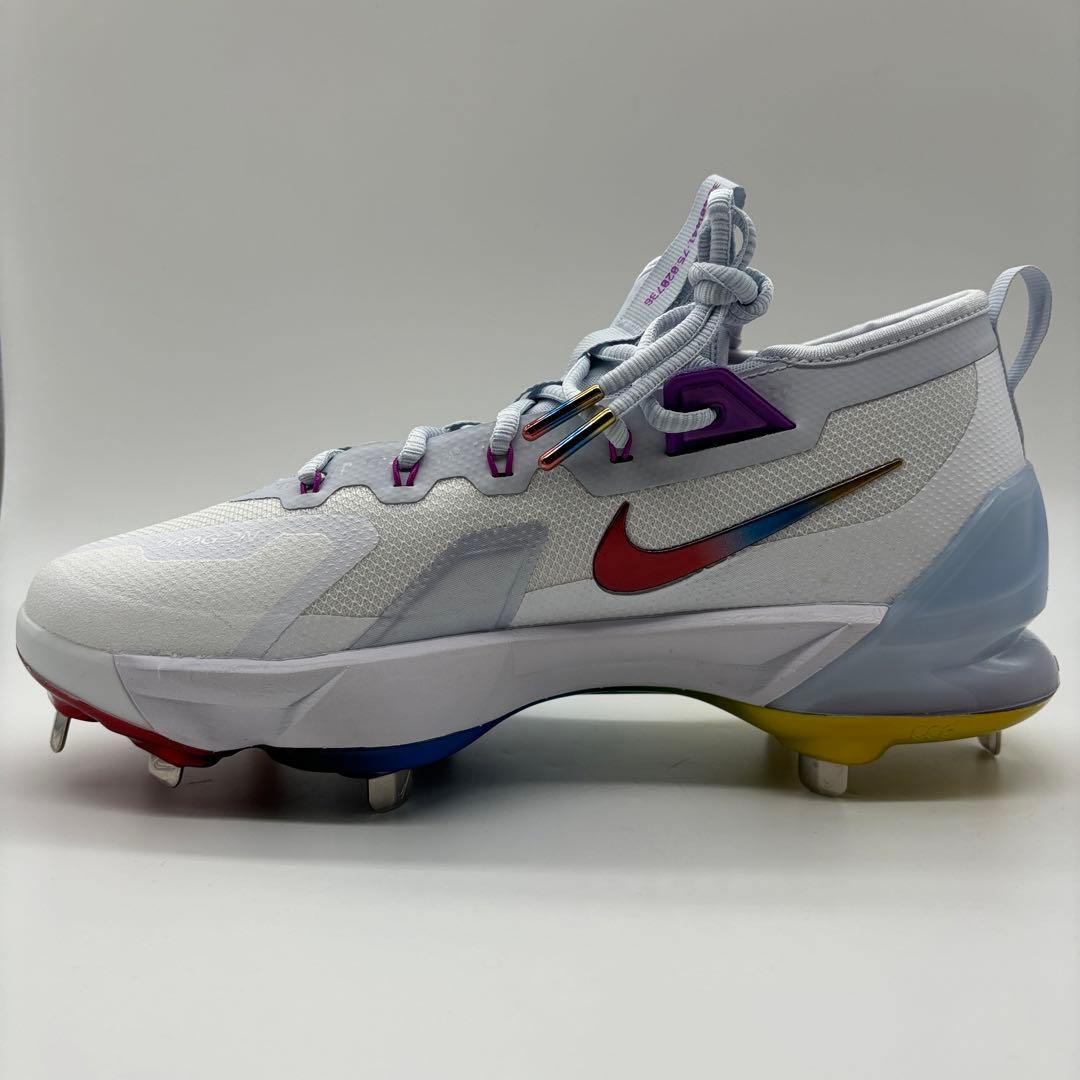 NIKE 野球 スパイク ホワイト レインボー 白 金具 28㎝ ミドルカット