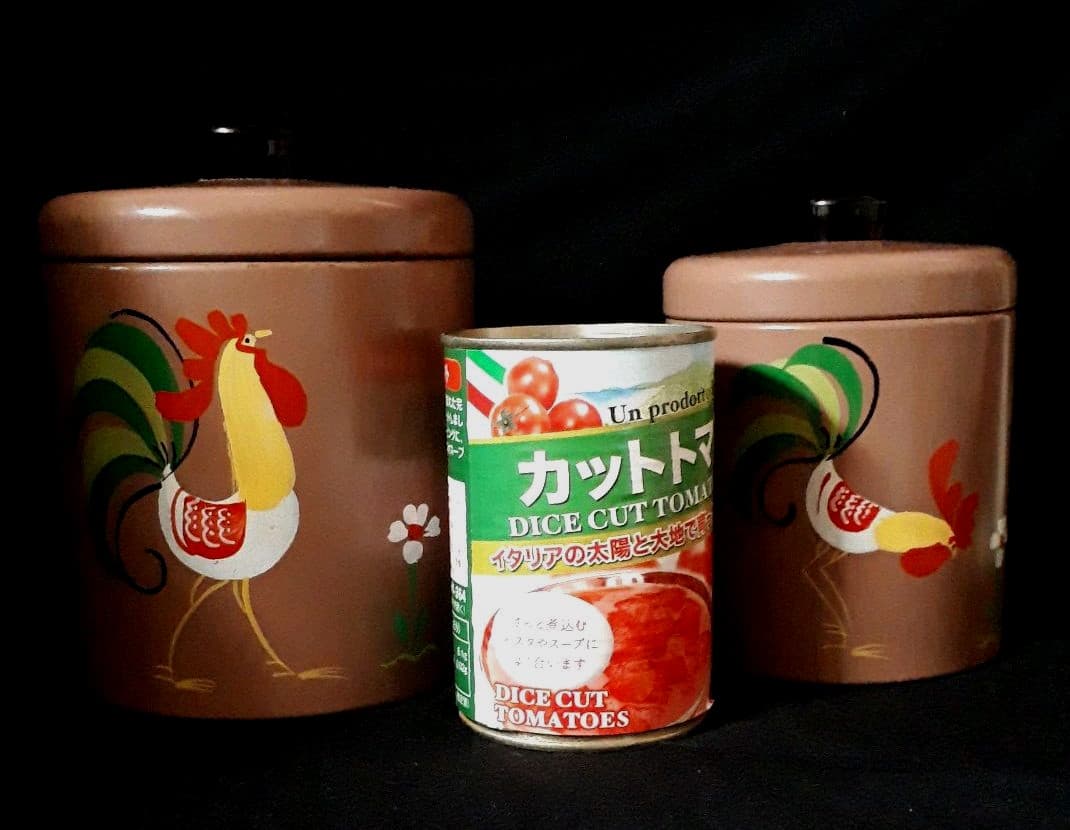 レア 1950年代 米国ビンテージ ランズバーグ社製 にわとり柄キャニスター２こ