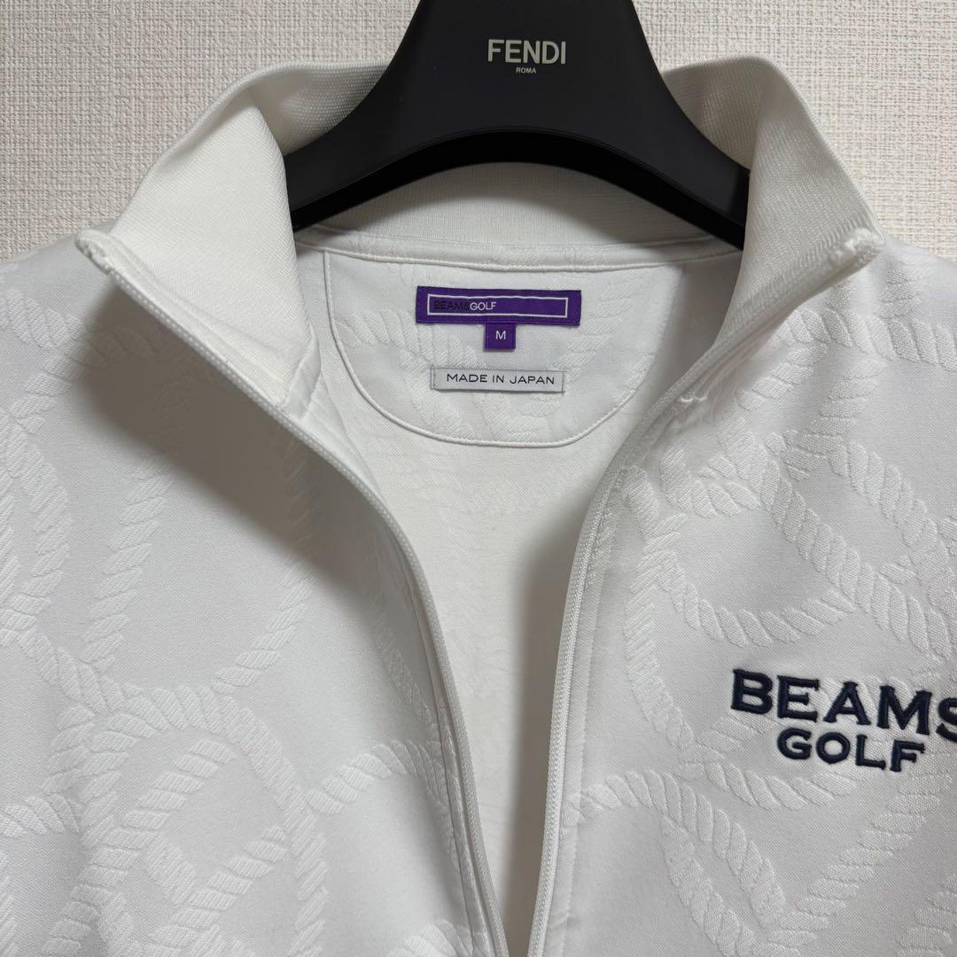 【美品】BEAMSGOLFビームスゴルフ　ブルゾン　ホワイト　メンズ　M