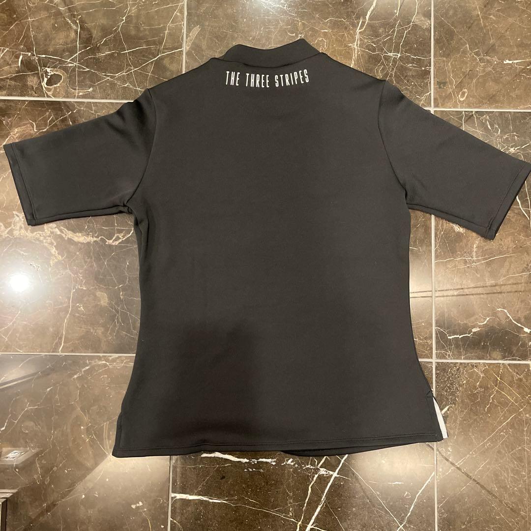 新品✨アディダスゴルフ　上下　半袖モックネックシャツ　フリルスカート　黒白　XL