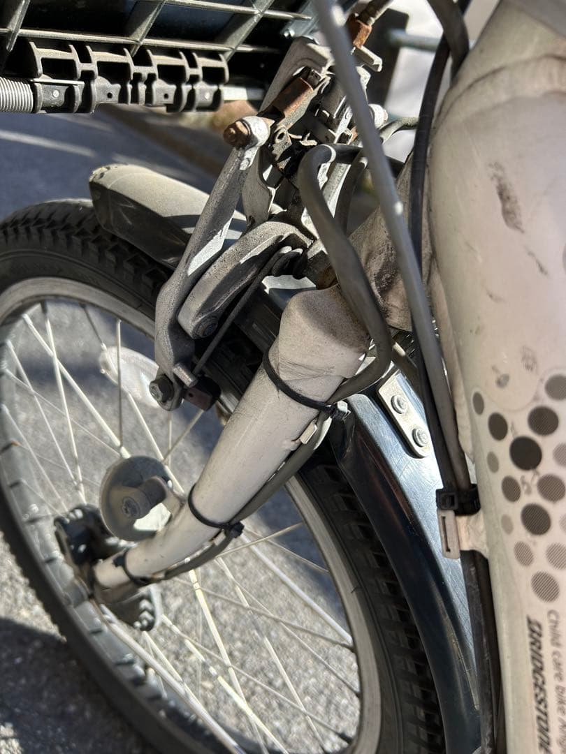 子供乗せ自転車ブリヂストン2人乗り20インチ 白　内装3段変速