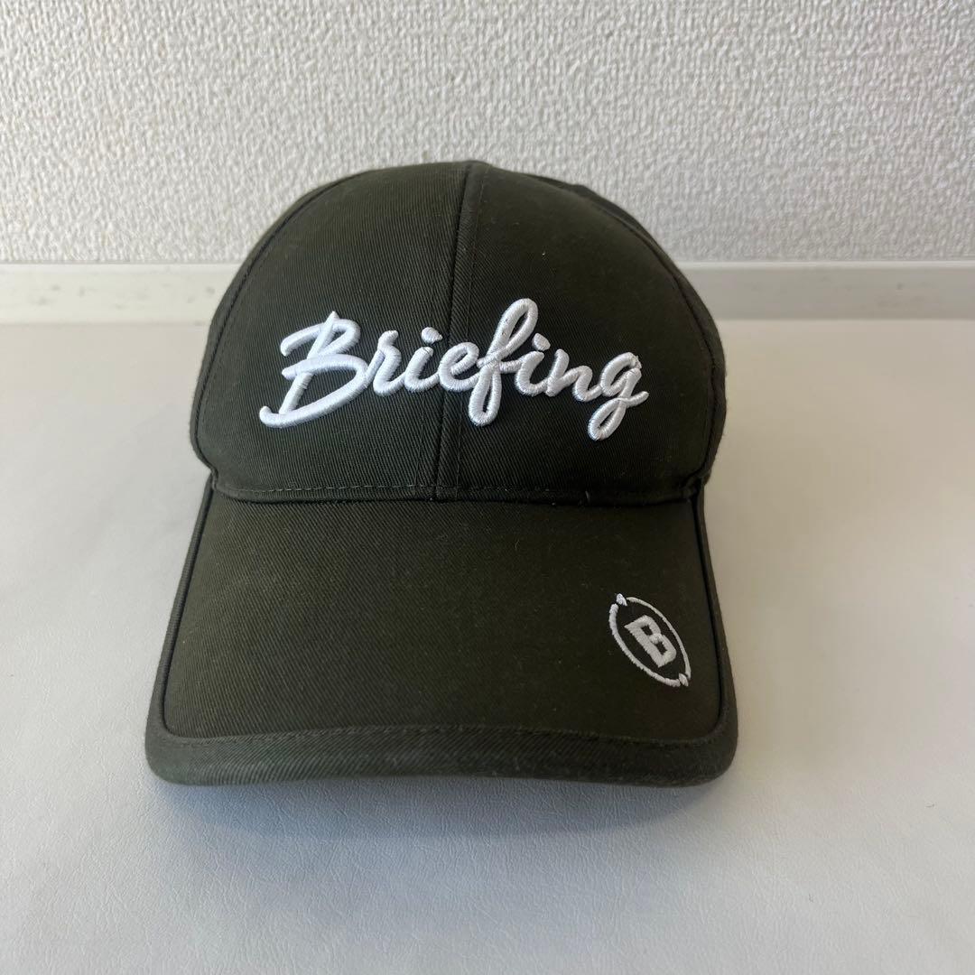 【極美品】Briefing キャップ　カーキ　ゴルフ　ユニセックス　ロゴ刺繍
