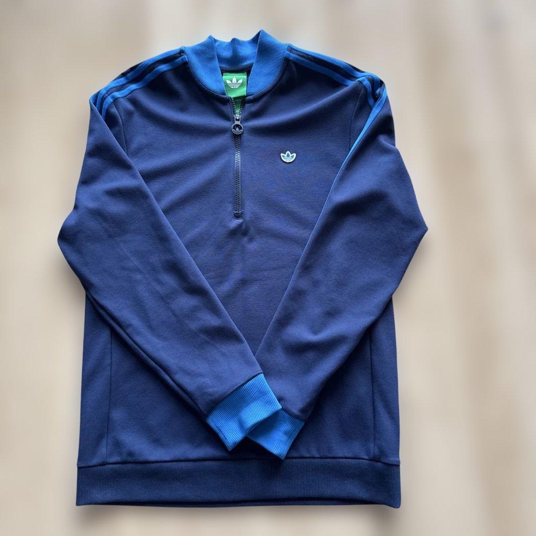 【美品】adidas ジャージ ジップアップ　ネイビー S