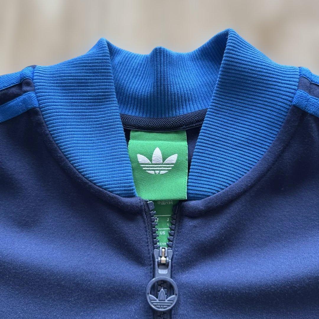 【美品】adidas ジャージ ジップアップ　ネイビー S