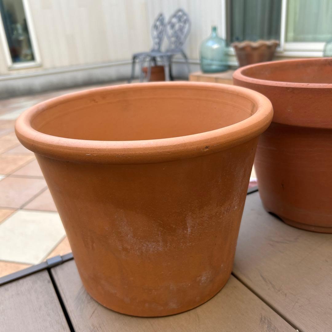 3個テラコッタ鉢　植木鉢　寄せ植えガーデン雑貨ガーデニング