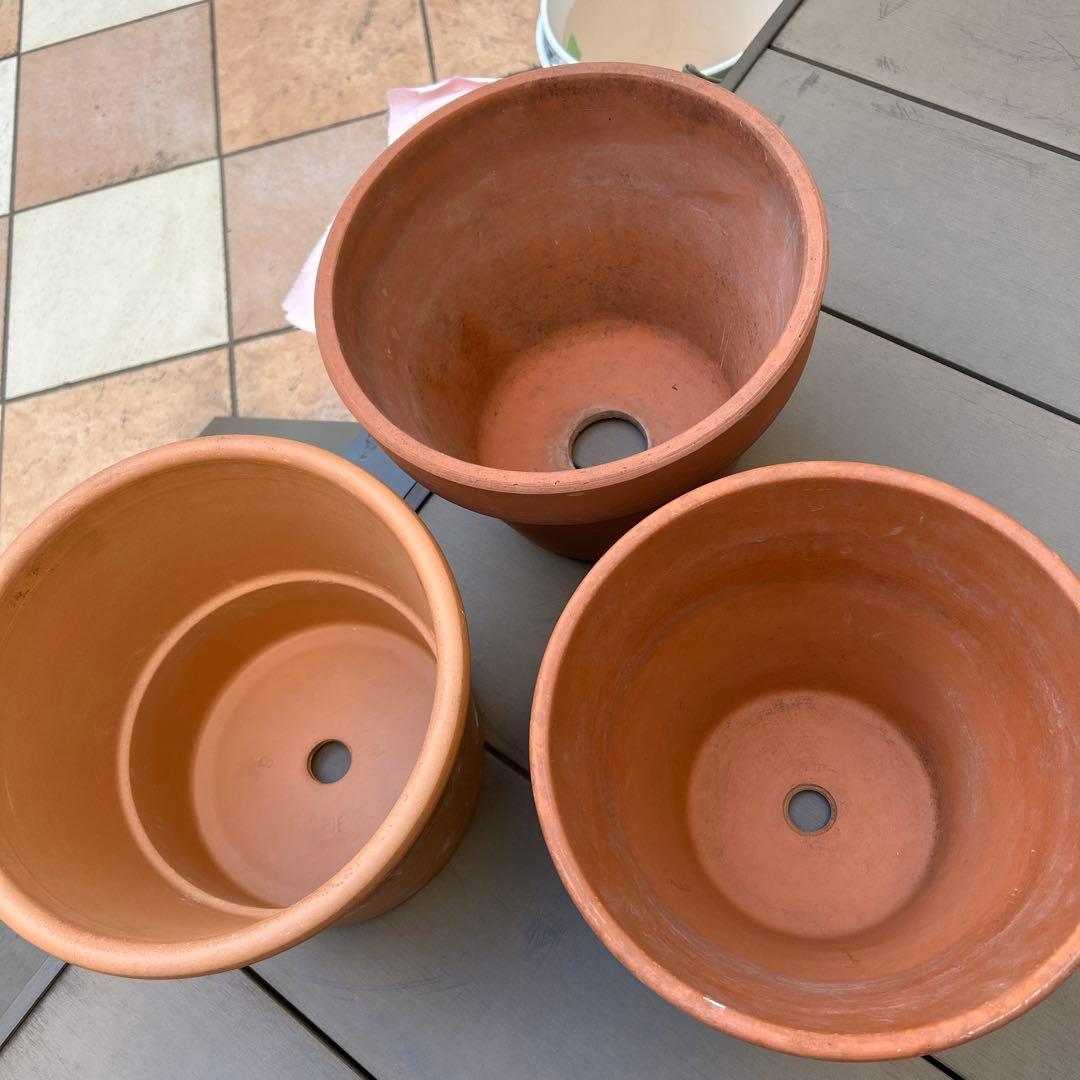 3個テラコッタ鉢　植木鉢　寄せ植えガーデン雑貨ガーデニング