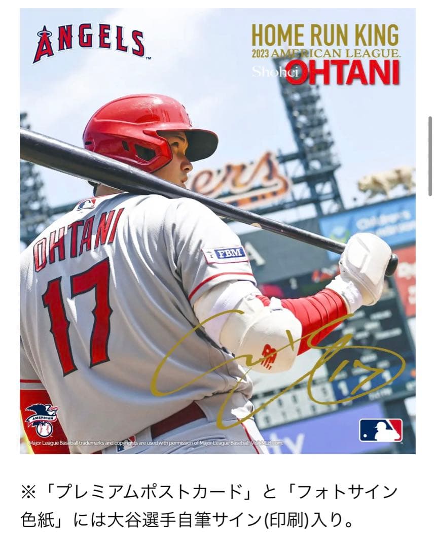 【限定品】大谷翔平 2023ホームラン王獲得記念 ポストカードセット