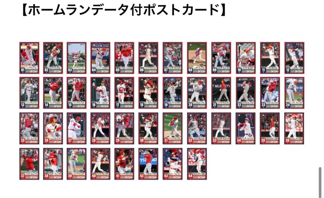 【限定品】大谷翔平 2023ホームラン王獲得記念 ポストカードセット