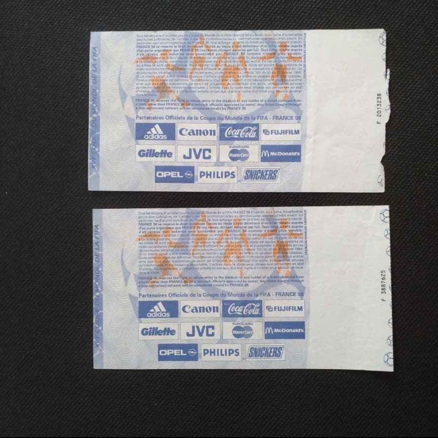 サッカー ワールドカップ1998 フランス大会 チケット バッジ パンフ等