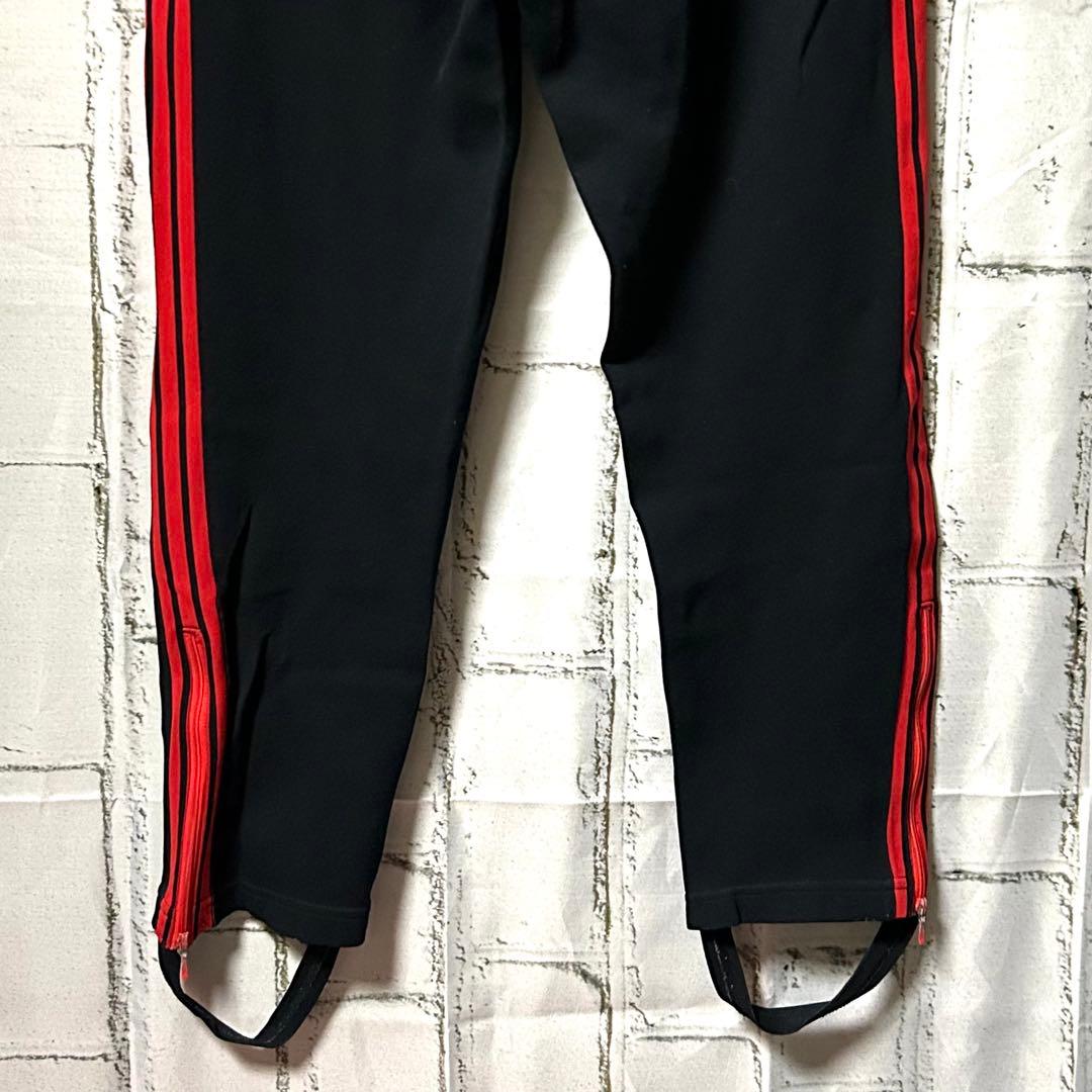 adidas アディダス 70s ヴィンテージ ジャージ トラックパンツ 黒赤