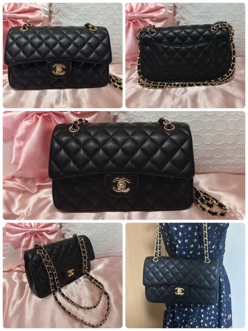 CHANEL ブラック レザー ショルダーバッグ