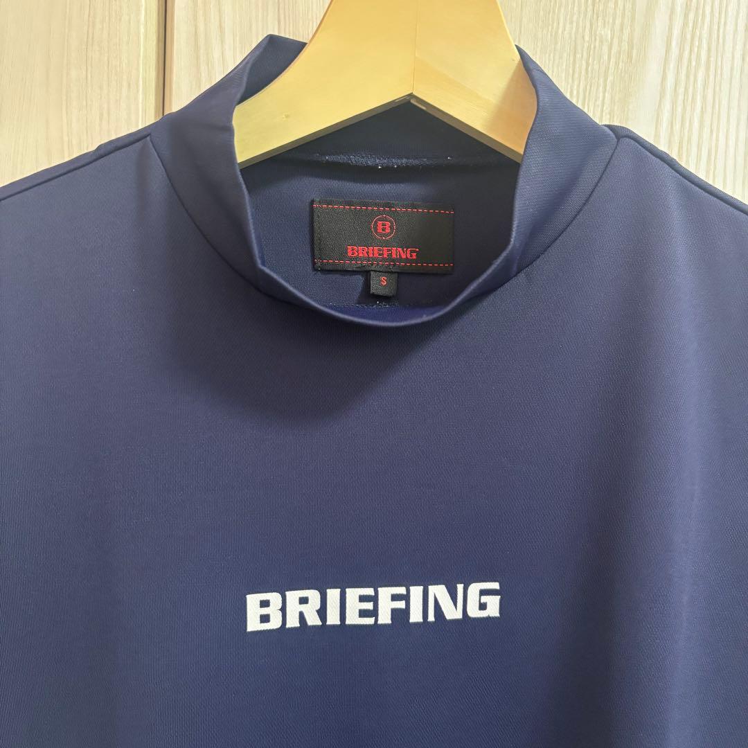 BRIEFING GOLF モックネックシャツ　メンズS ネイビー