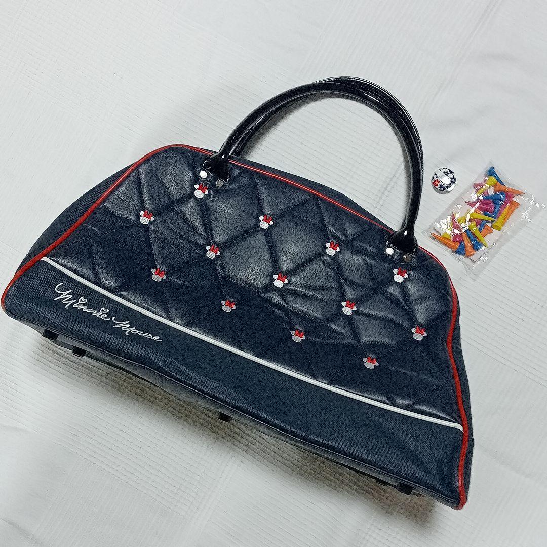 ​【美品・おまけ付】ディズニー ミニーマウス キルティング ゴルフバッグ