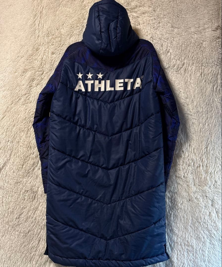 ATHLETA ✨アスレタ　ネイビー✖️カモフラ ベンチコート M ロングコート