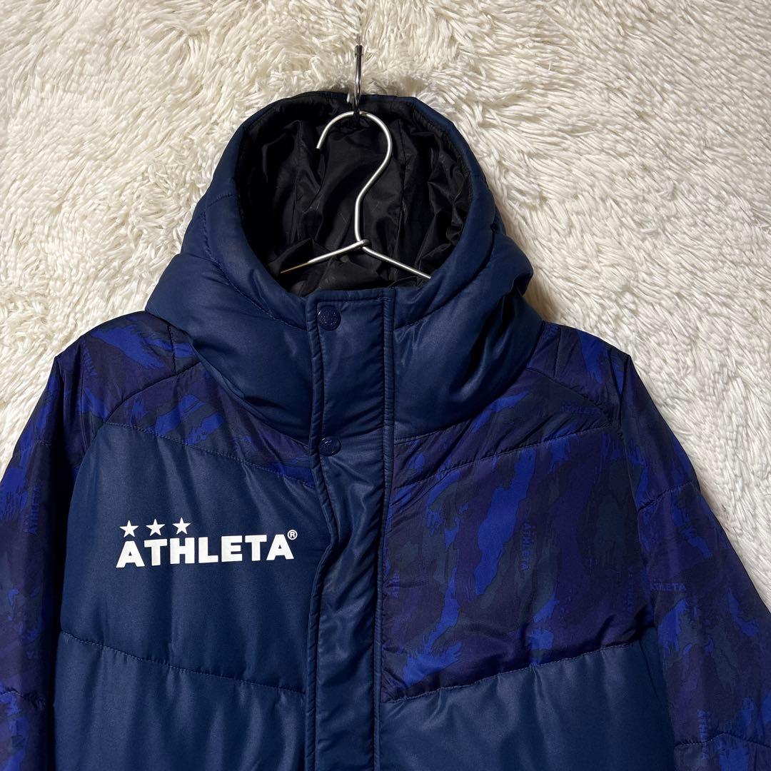ATHLETA ✨アスレタ　ネイビー✖️カモフラ ベンチコート M ロングコート