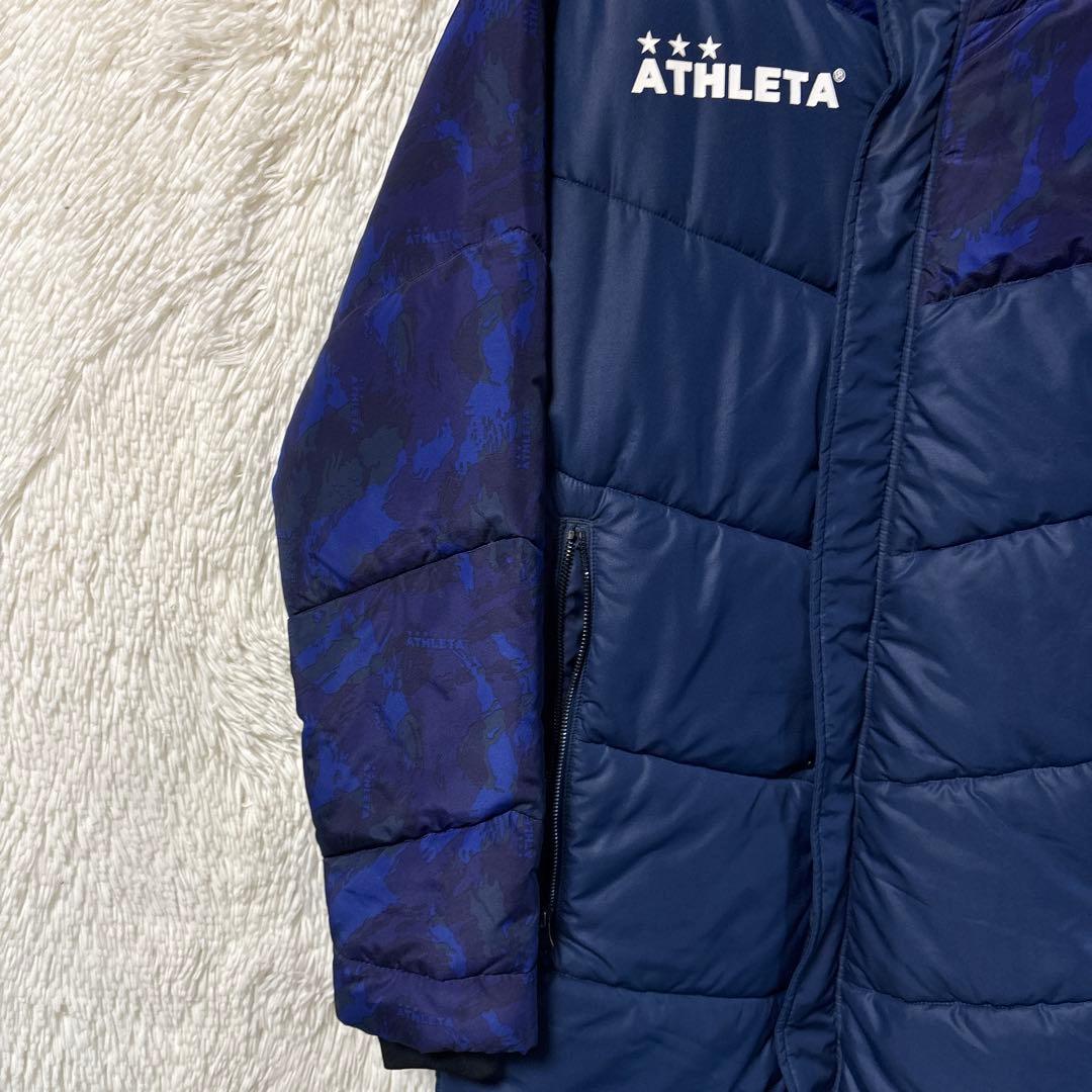 ATHLETA ✨アスレタ　ネイビー✖️カモフラ ベンチコート M ロングコート