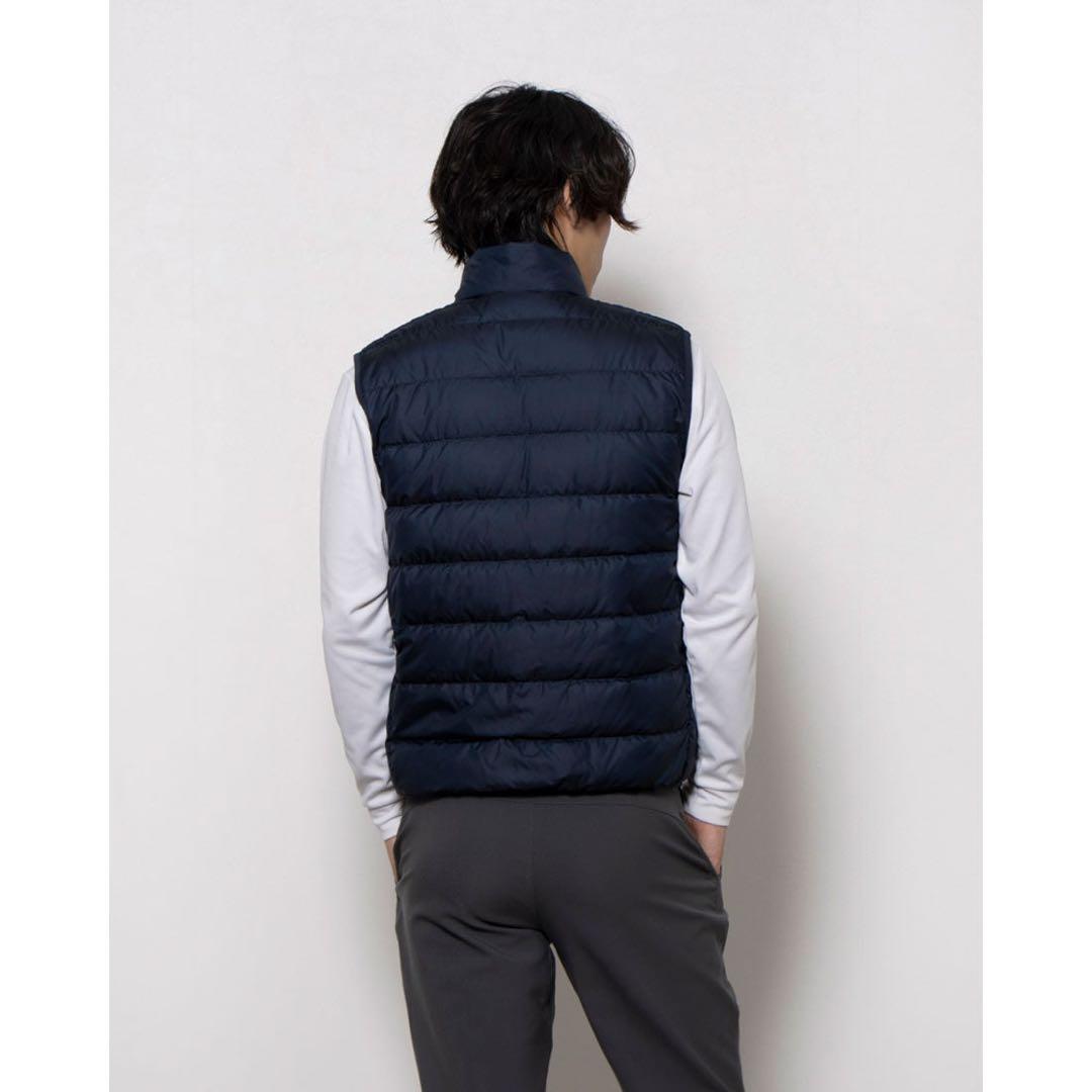 新品　アディダス　エッセンシャルズ ダウンベスト　ゴルフ　軽量　ネイビー　L