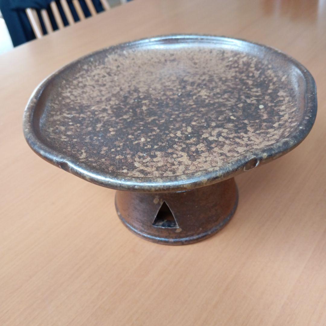 備前焼　高台皿　足つき　　お皿
