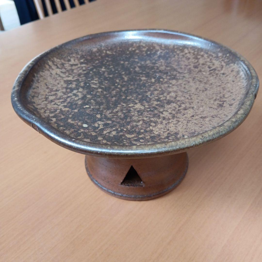 備前焼　高台皿　足つき　　お皿