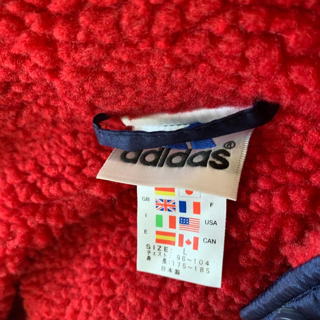 adidas ネイビー ベンチコート フード付き