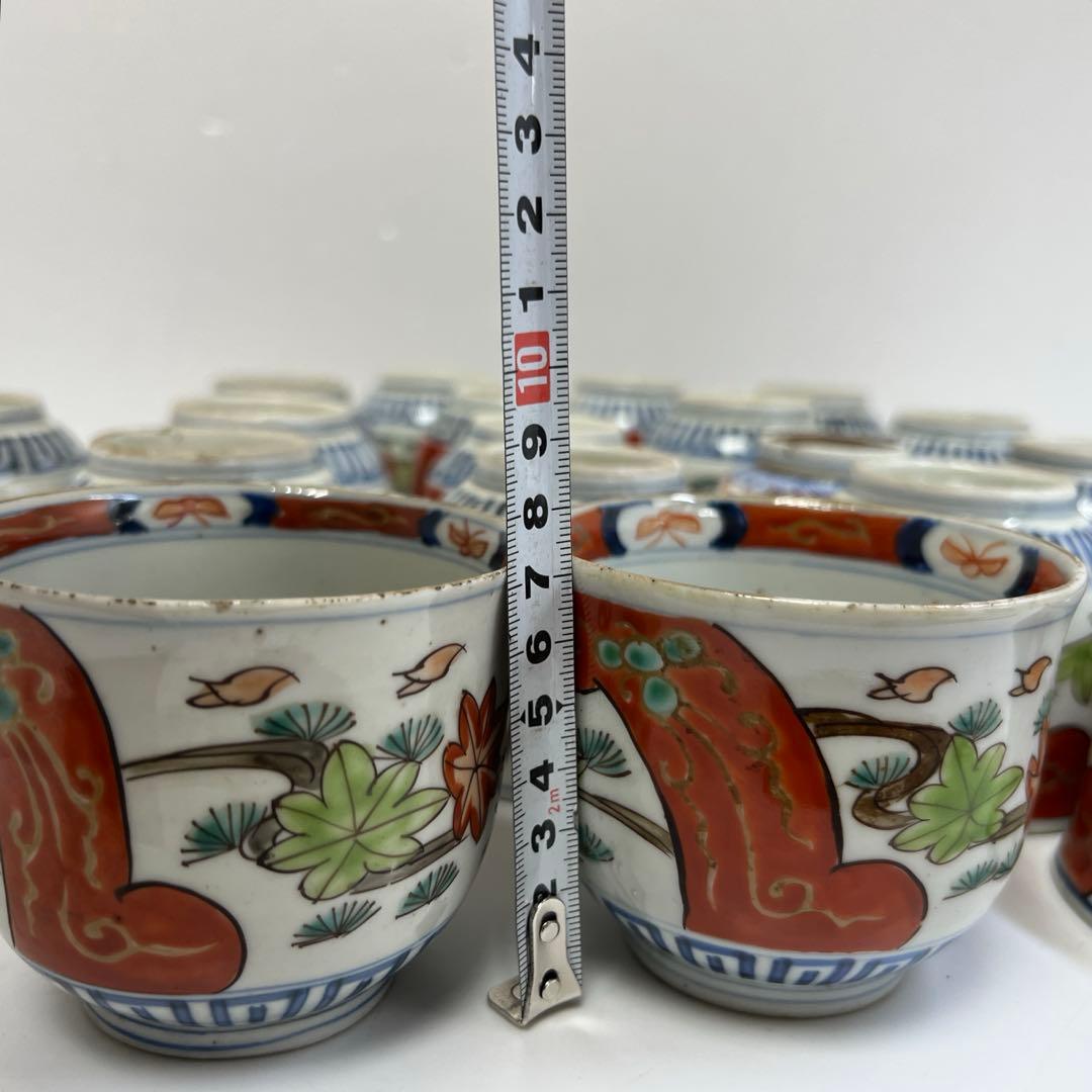 古伊万里　赤絵　猪口 20客　トヒコカ　東さ8-0304③