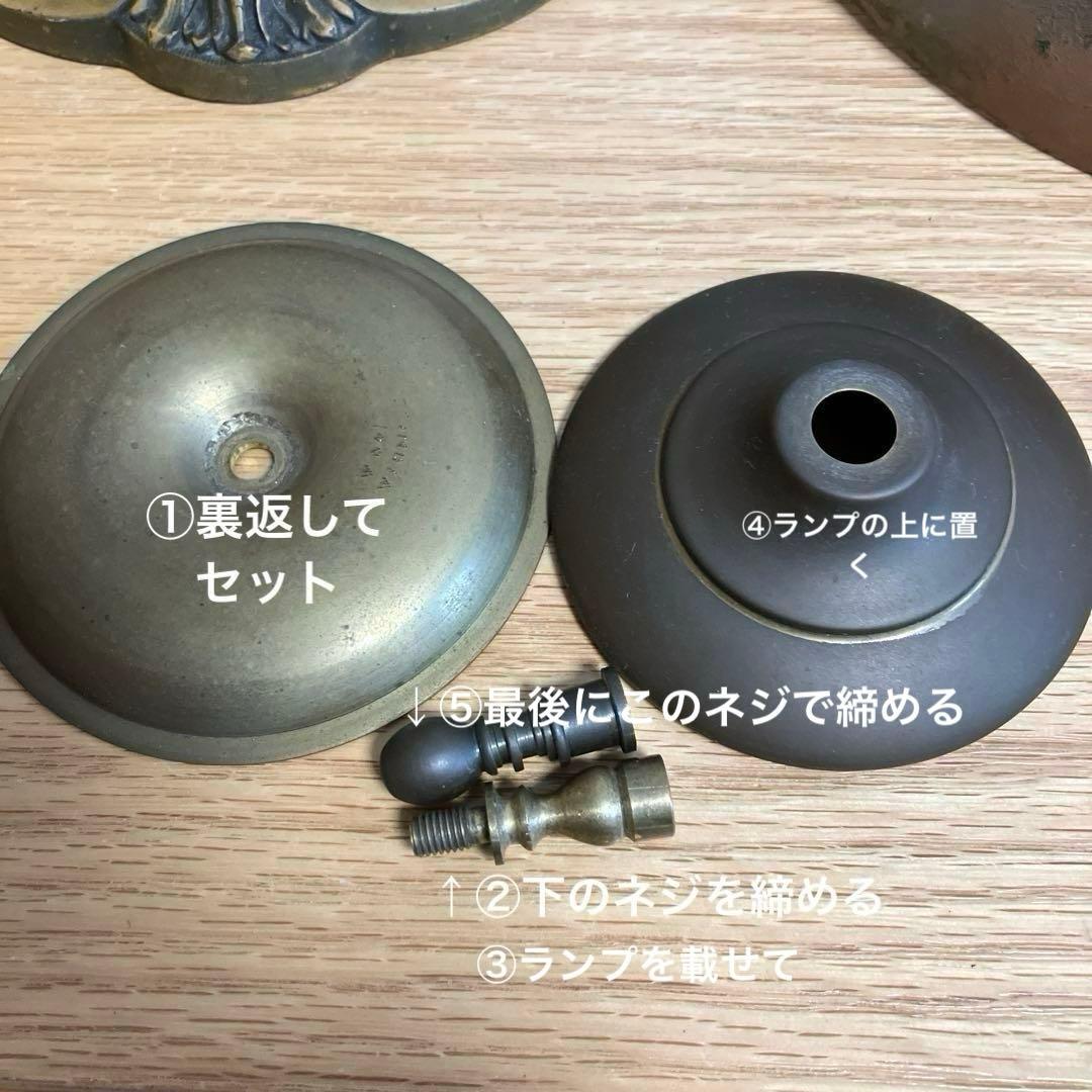 ★英国アンティーク手描き風景画ガラススタンドランプ　✨希少