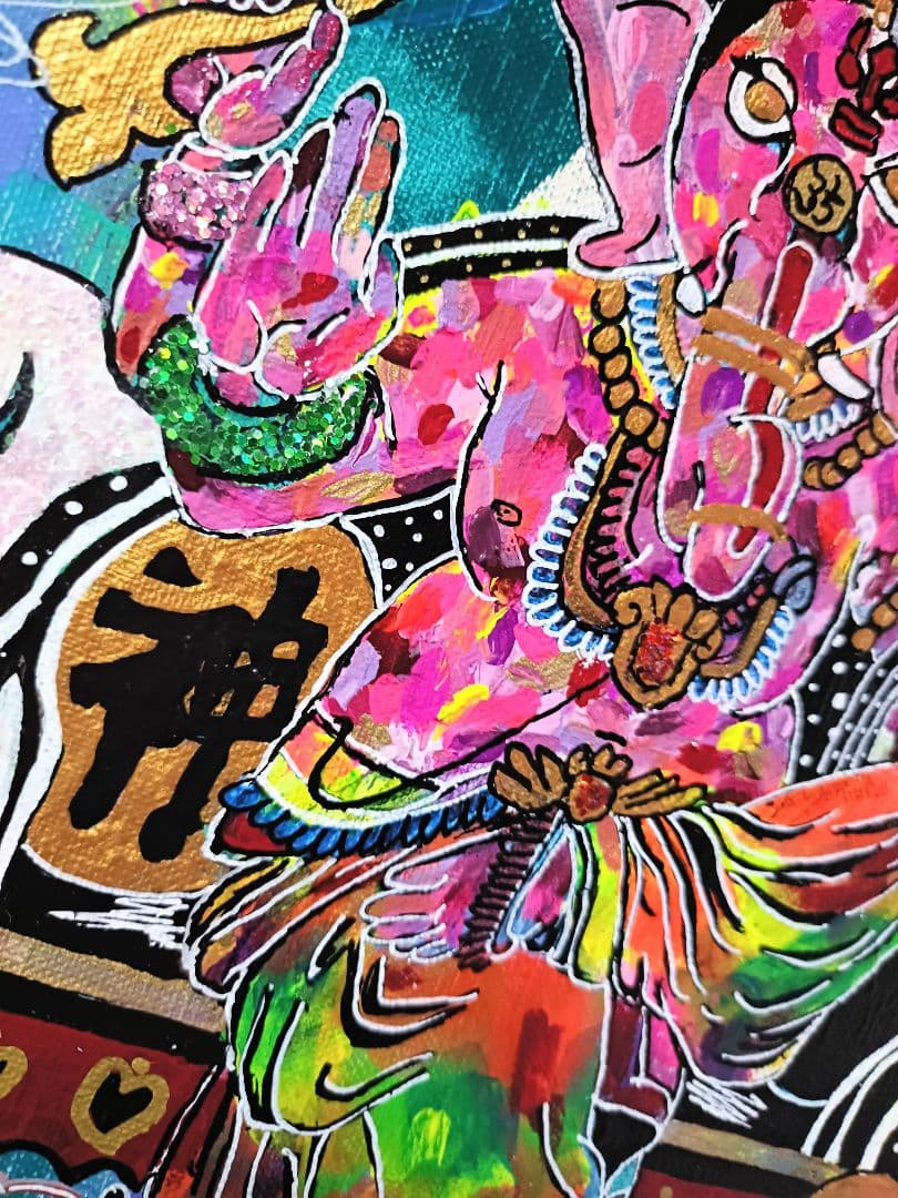 【一点物アート】ガネーシャ【現代アート,コラージュ】