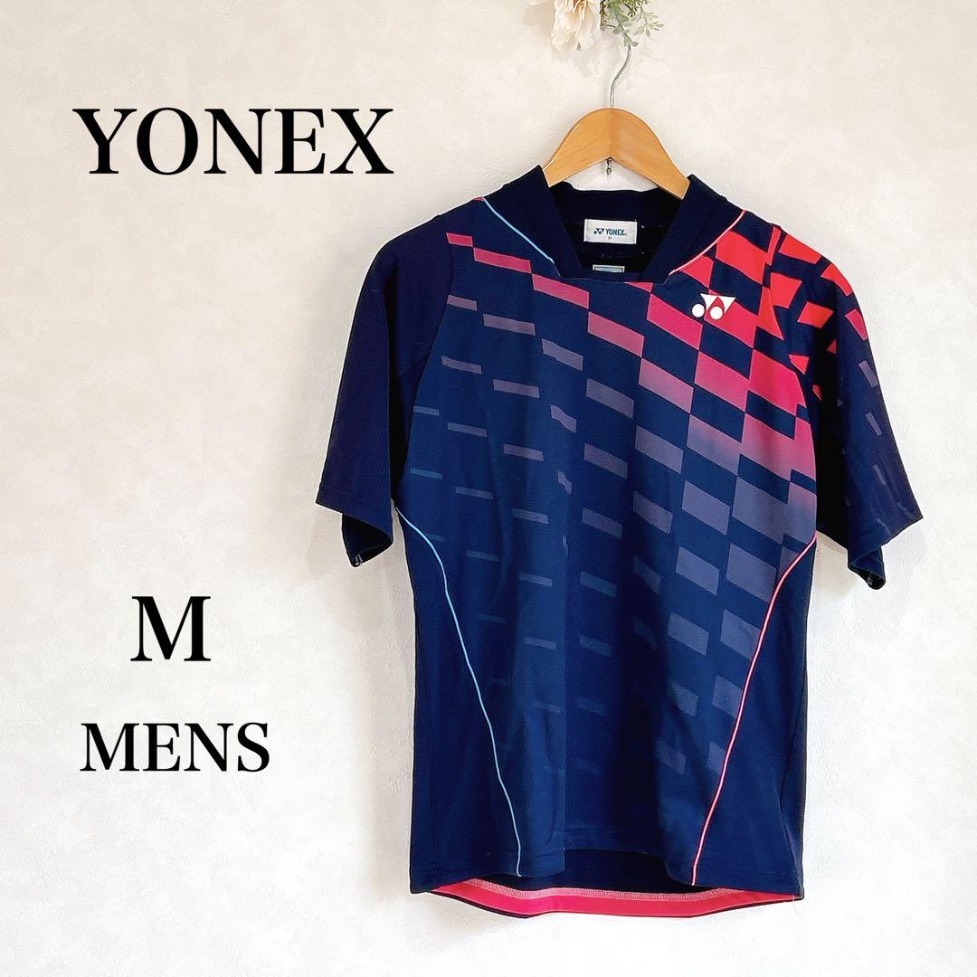 ヨネックス　Tシャツ テニス　試合着 メンズ　ネイビー　赤　ロゴ　YONEX