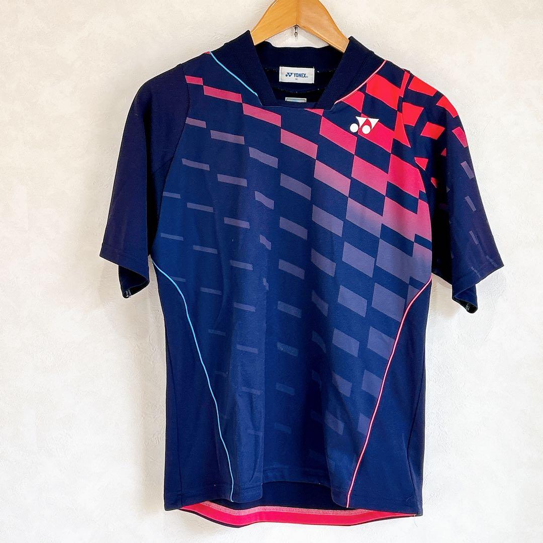 ヨネックス　Tシャツ テニス　試合着 メンズ　ネイビー　赤　ロゴ　YONEX