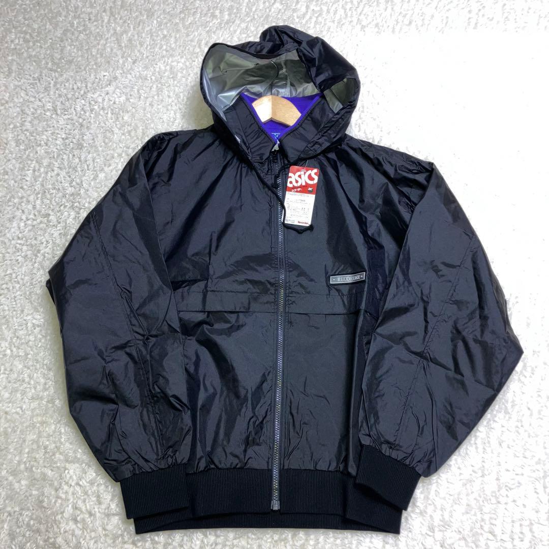 未使用☆タグ付 アシックス ウインドブレーカー セットアップ レコーダー 黒