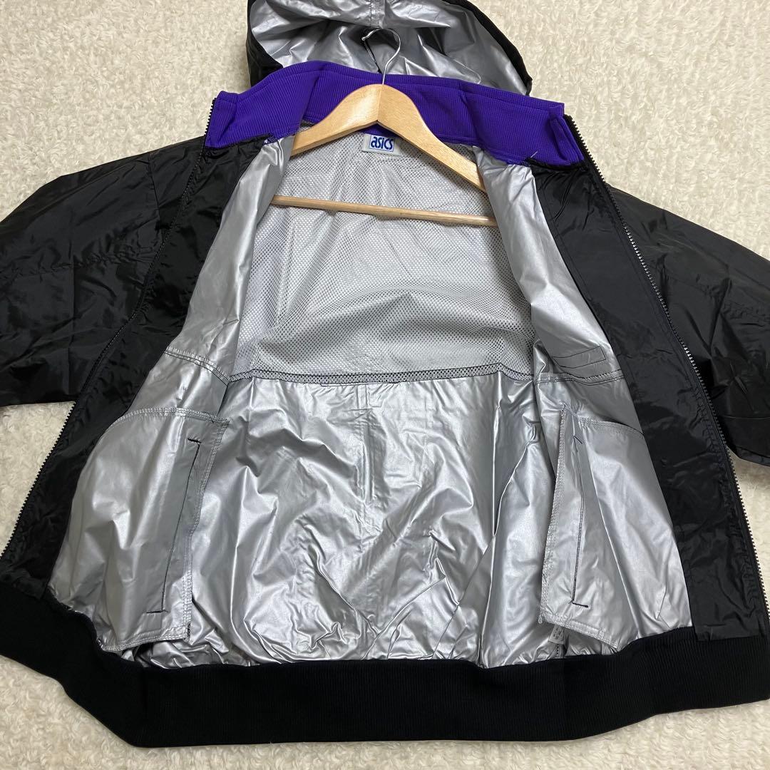 未使用☆タグ付 アシックス ウインドブレーカー セットアップ レコーダー 黒