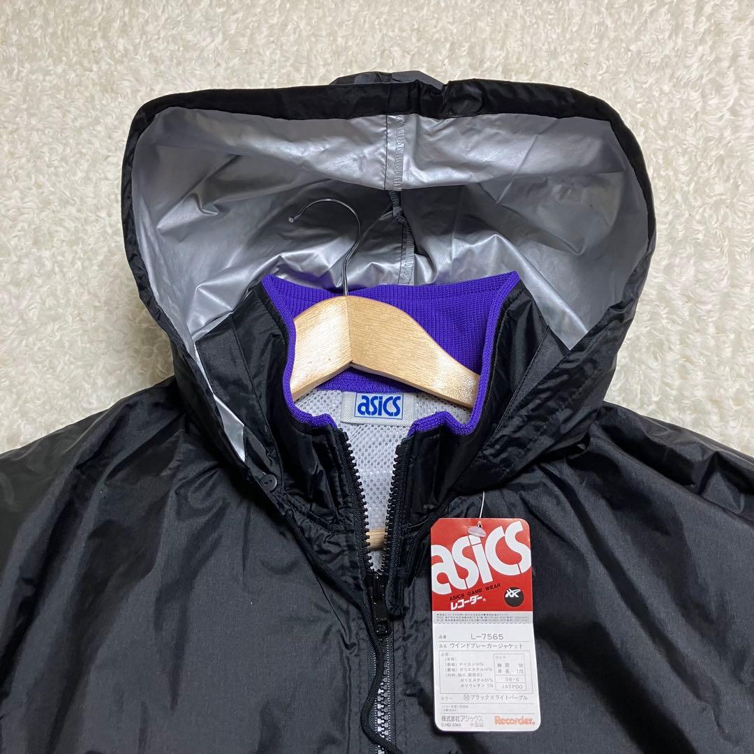 未使用☆タグ付 アシックス ウインドブレーカー セットアップ レコーダー 黒