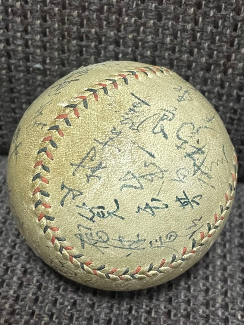 希少！昭和14年 「百万ドルの内野陣」慶應大学選手サインボール◆東京六大学野球