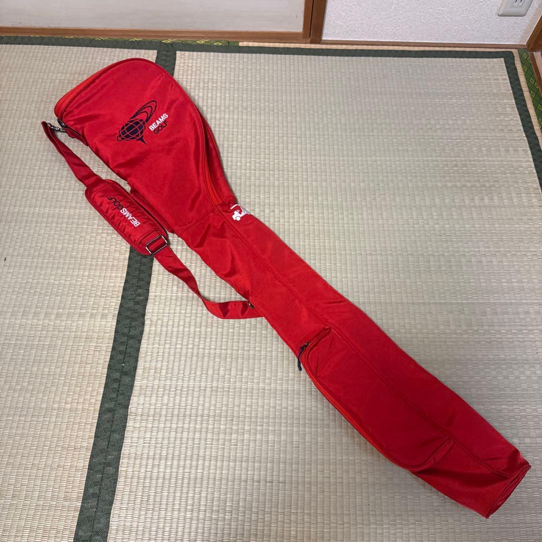 美品【BEAMS GOLF】クラブケース　キャリーバッグ　赤