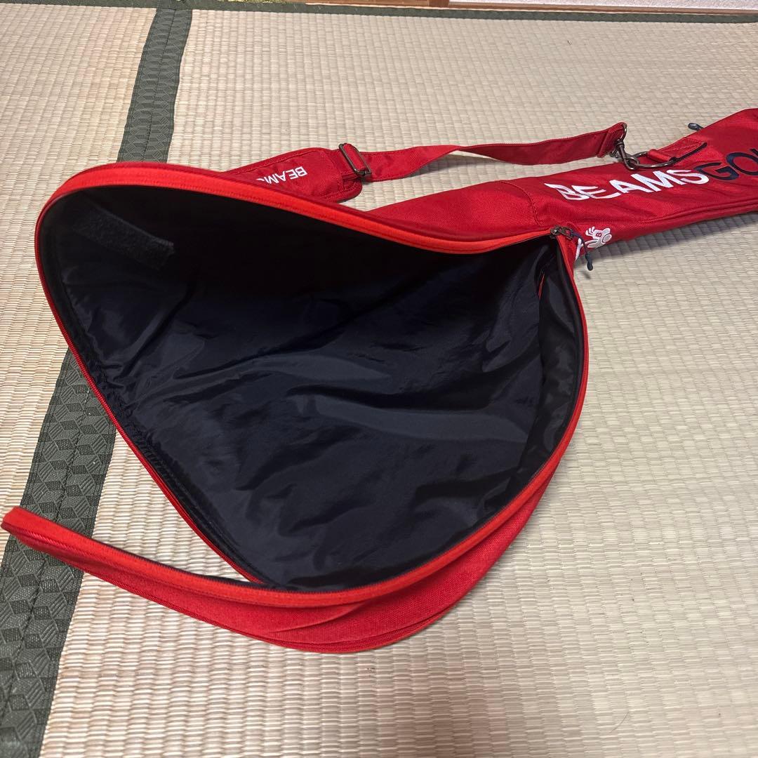 美品【BEAMS GOLF】クラブケース　キャリーバッグ　赤
