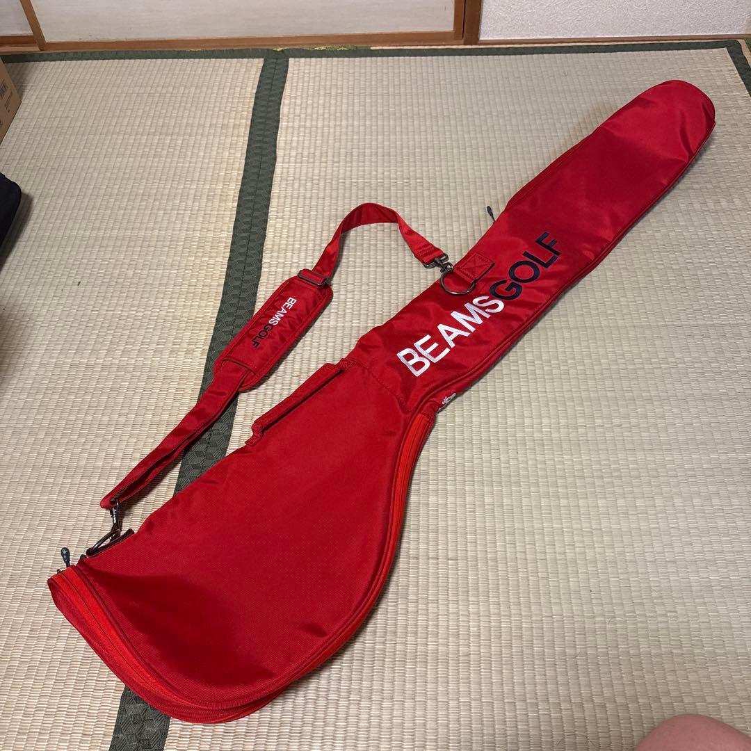 美品【BEAMS GOLF】クラブケース　キャリーバッグ　赤