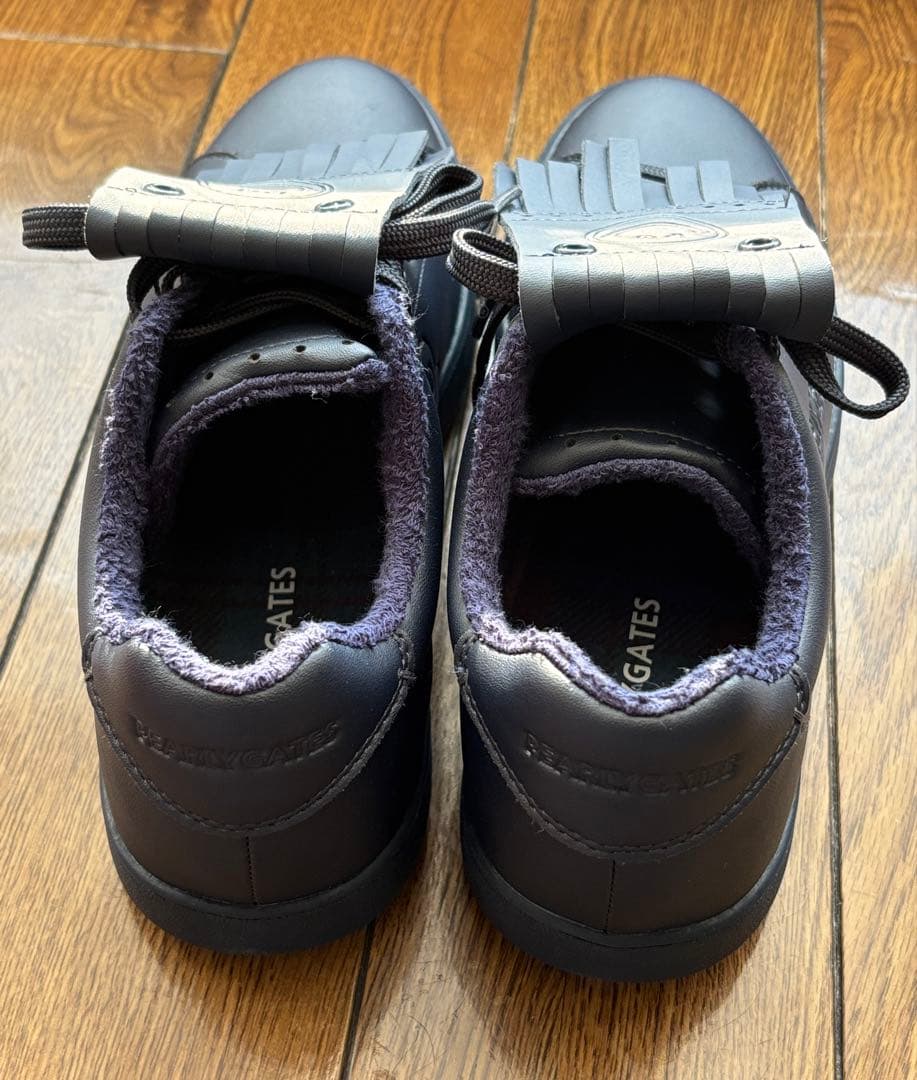 PEARLY GATESフリンジ付き紺ゴルフシューズ　袋付き