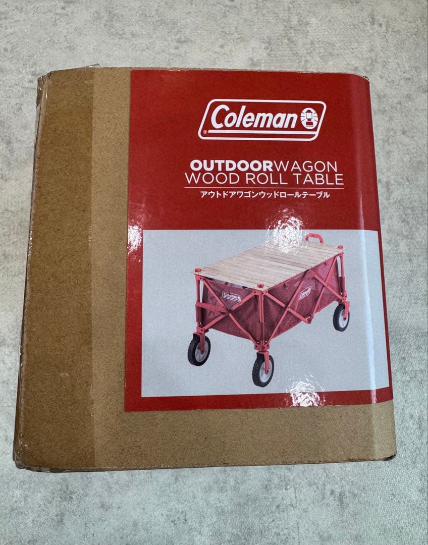 Coleman アウトドアワゴンウッドロールテーブル