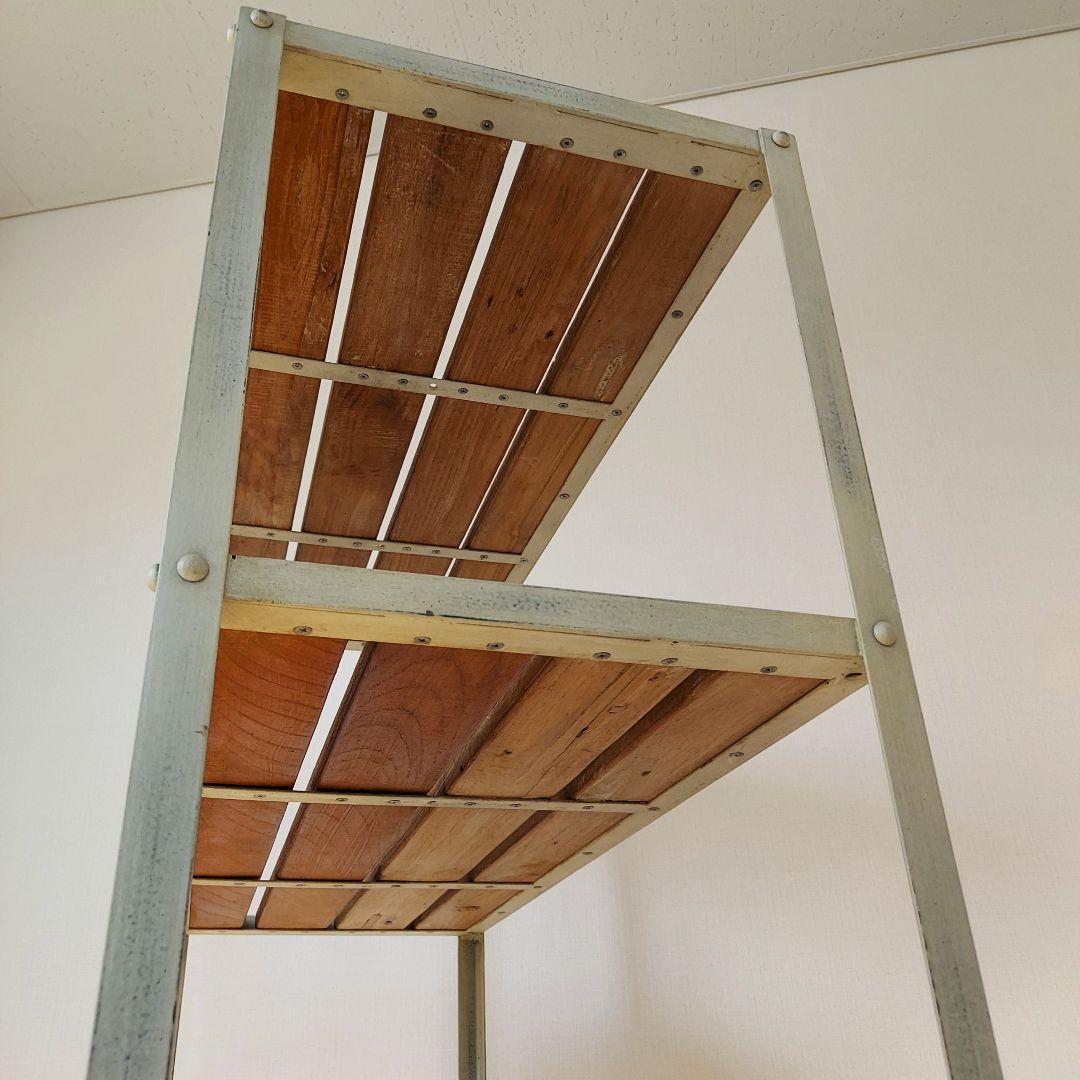 オールドメゾン キャスター付 アイアン オープンシェルフ お手入れワックス付