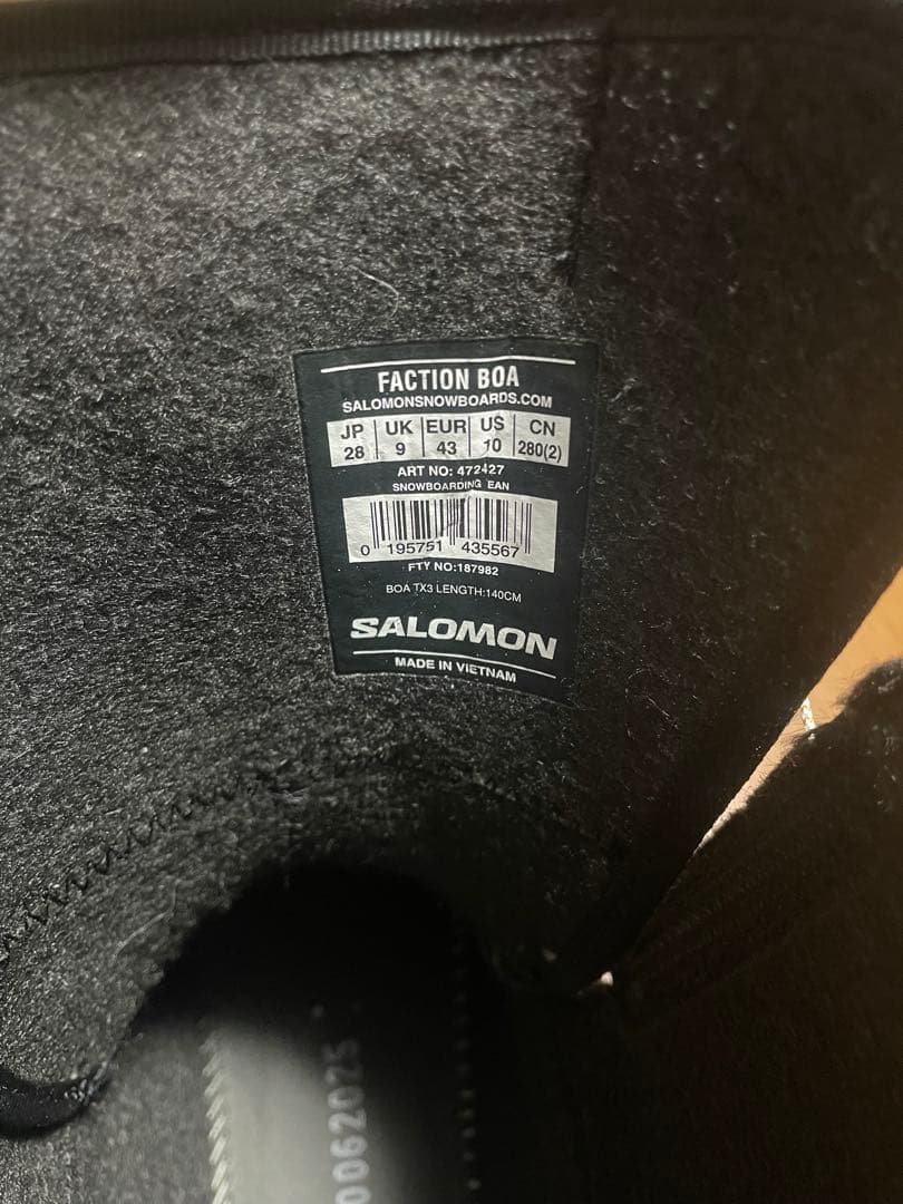 SALOMON スノーボードブーツ ブラック 28 1度のみ使用