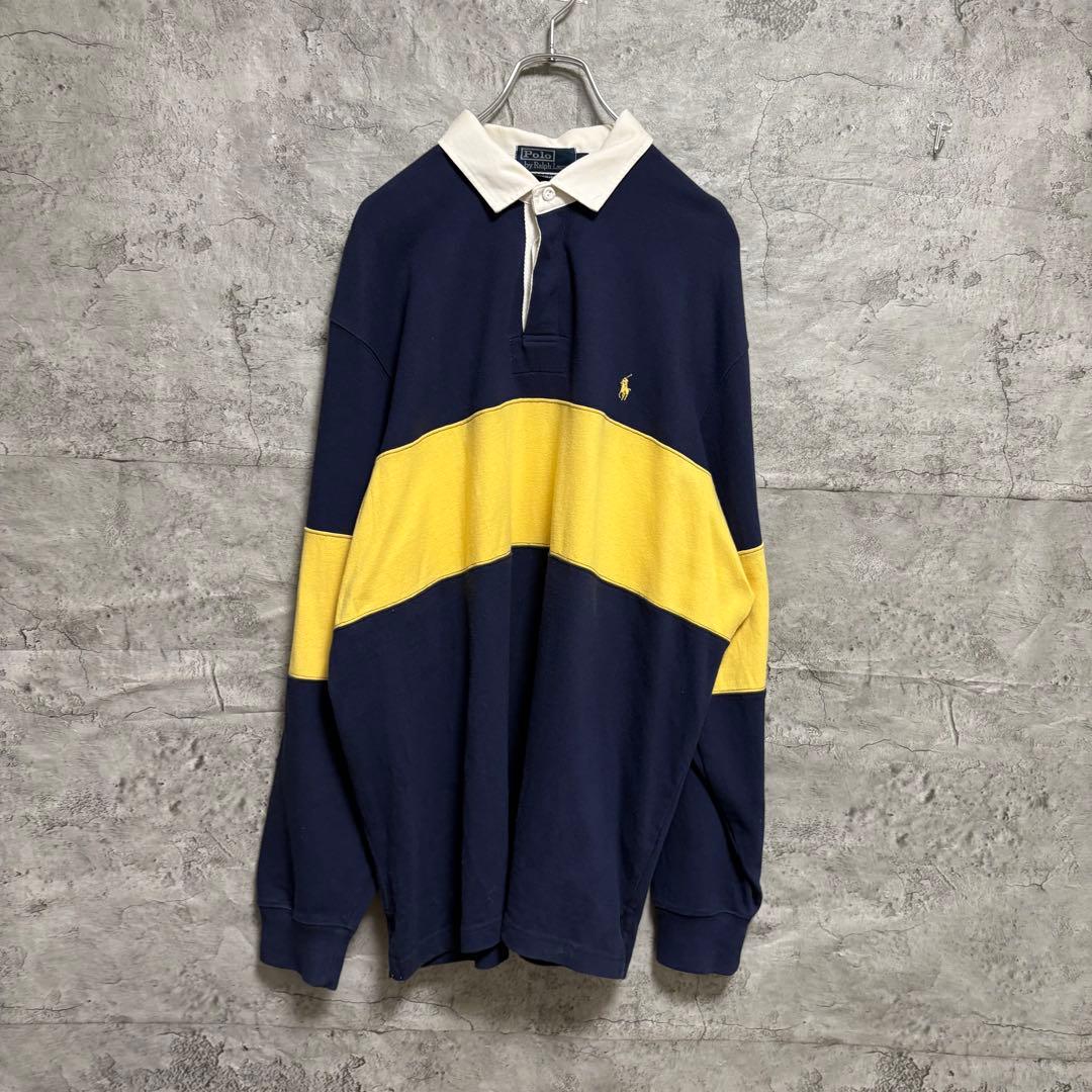 ポロバイラルフローレン　ラガーシャツ　古着　ビンテージ　90s ラグビー　L