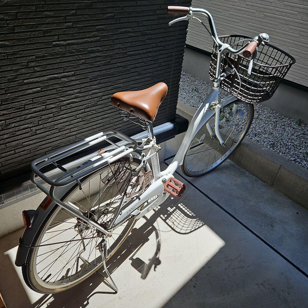 りんご品　引き取り限定 美品 自転車 シティサイクル 白 ホワイト