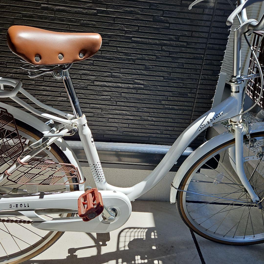 りんご品　引き取り限定 美品 自転車 シティサイクル 白 ホワイト