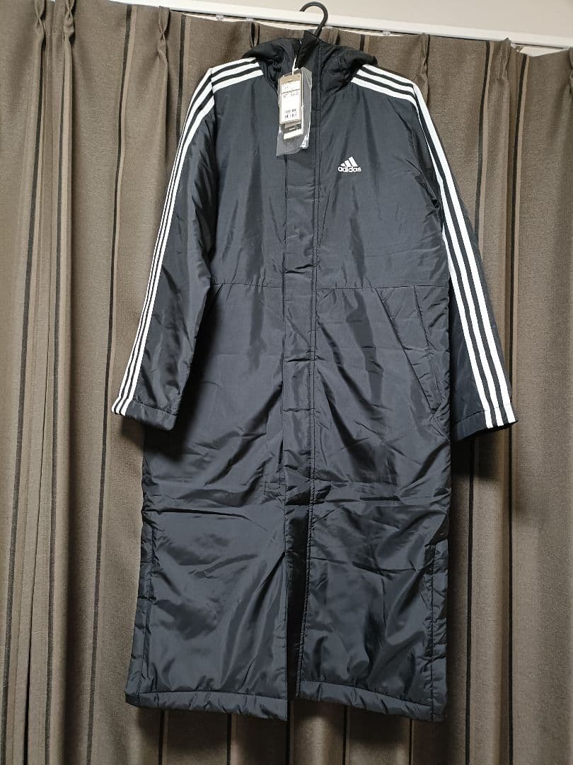 【新品】adidas ブラック ベンチコート Mサイズ